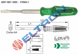 229101B CHAVE FENDA DE FORÇA 1/4” X 5” 6 X 125MM