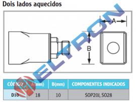 D10 Ponta de Solda Dois Lados Aquecidos para HAP1/HAP200