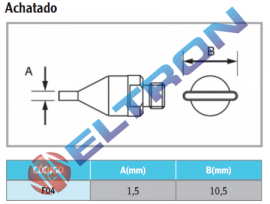 F04 Ponta de Solda Achatada para HAP1/HAP200