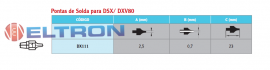 DX111 Ponta de Solda para DSX e DXV80 Weller