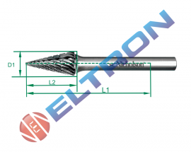 Lima forma cônica pontiaguda forma M 60mm 20723N Nicholson