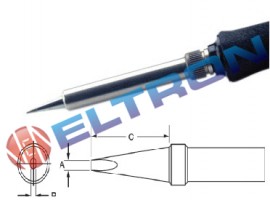 ETH08 Ponta de fenda 0,8mm x 0,4mm x 15,9mm para Ferro de Solda TC201TBR/LR21