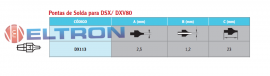 DX113 Ponta de Solda para DSX DXV80 Weller