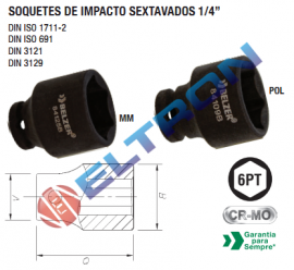 84114BX SOQUETES DE IMPACTO SEXTAVADOS 1/4 5,5MM